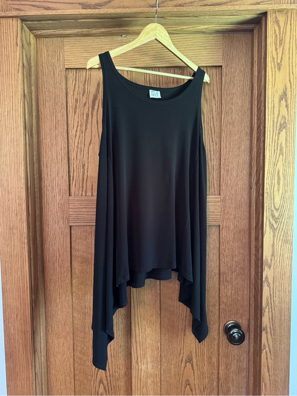 Flowy Black Handkerchief Hem Tank Top - Sleeveless Tunic